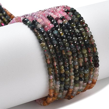 Gradient Color Natural Colorful Tourmaline Beads Strands G-P556-A02-01-1