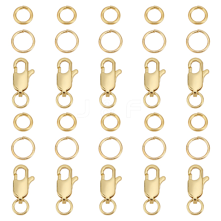 30Pcs 3 Styles Brass & 304 Stainless Steel Jump Rings FIND-ME0001-80-1