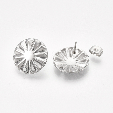 Non-Tarnish 304 Stainless Steel Stud Earring Findings X-STAS-S079-48B-1