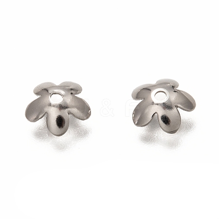 5-Petal 304 Stainless Steel Bead Caps X-STAS-I176-11P-A-1