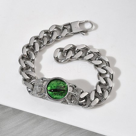 Eye 201/304 Stainless Steel Link Bracelets BJEW-F522-02P-02-1