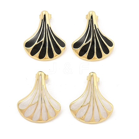 PVD Vacuum Plating Golden 304 Stainless Steel Stud Earrings for Women EJEW-Z068-18G-1