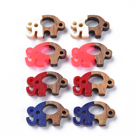 Opaque Resin & Walnut Wood Links Connectors RESI-T035-51-1