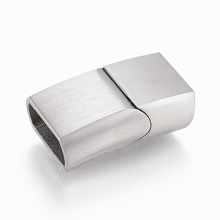 Tarnish Resistant 304 Stainless Steel Magnetic Clasps with Glue-in Ends STAS-F131-05P-1