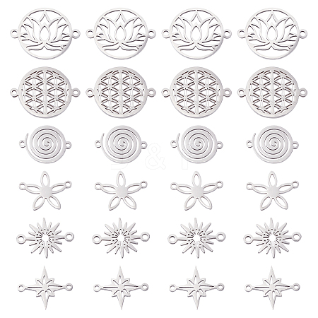 36Pcs 6 Style 201 Stainless Steel Links Connectors STAS-DC0005-54-1