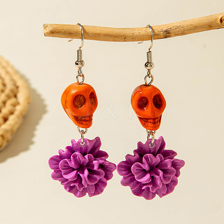 Halloween Alloy & Resin & Cotton Cord Tassel Dangle Earrings FS-WGA02EE-29-1