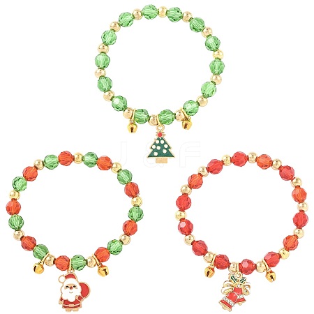 CCB Plastic & Glass Bead Bracelets BJEW-FS00029-1