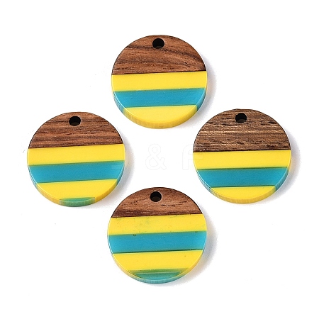 Epoxy Resin & Walnut Wood Pendants RESI-N039-121A-1