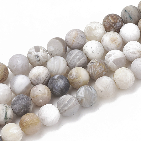 Natural Bamboo Leaf Agate Beads Strands X-G-T106-027-1