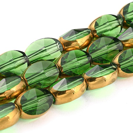 Electroplate Transparent Glass Beads Strands EGLA-G037-03A-HP09-1