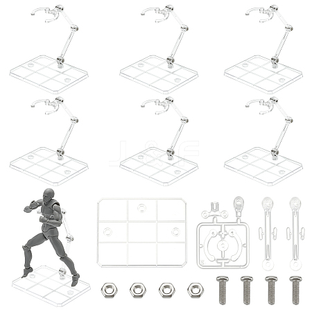 Clear Plastic Model Assembled Action Figure Display Holders ODIS-WH0030-72B-1