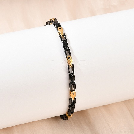 201 Stainless Steel Link Chain Bracelets for Men Women BJEW-B143-03EBG-1