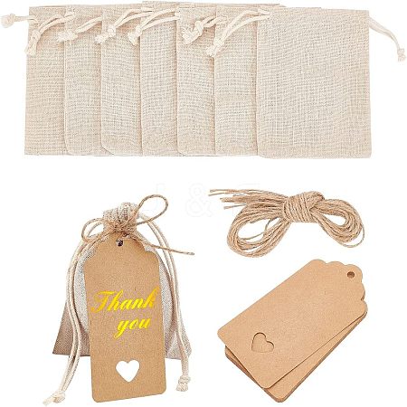  10Pcs Cotton Packing Pouches Drawstring Bags ABAG-NB0001-41B-1