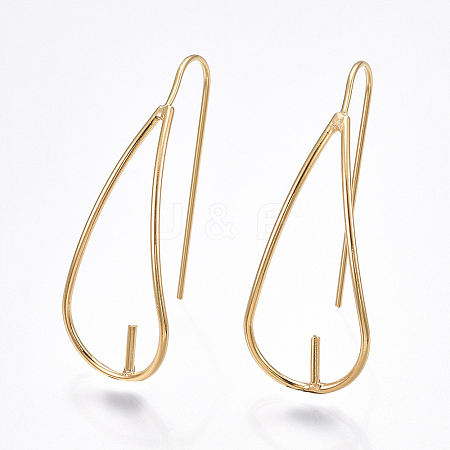 Brass Earring Hook X-KK-T038-303G-1