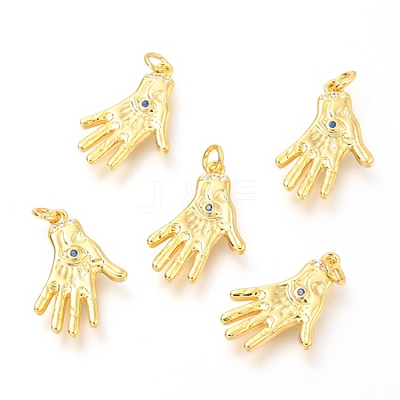 Brass Micro Pave Royal Blue Cubic Zirconia Pendants ZIRC-O036-03G-1
