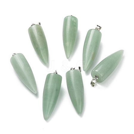 Natural Green Aventurine Pointed Pendants G-D040-01P-B06-1