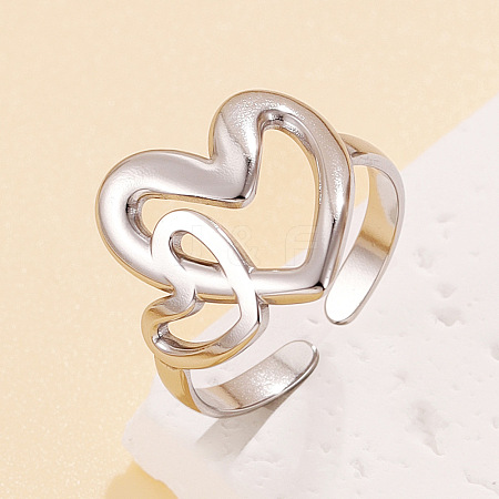 304 Stainless Steel Cuff Open Rings WGFC996-01-1