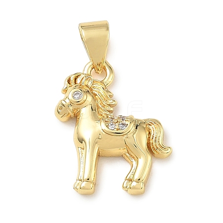 Brass Micro Pave Clear Cubic Zirconia Pendants KK-A303-05C-G-1