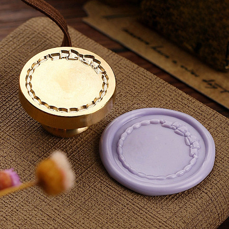 Golden Plated Wax Seal Brass Stamp Head LS-AJEW-C031-01E-1