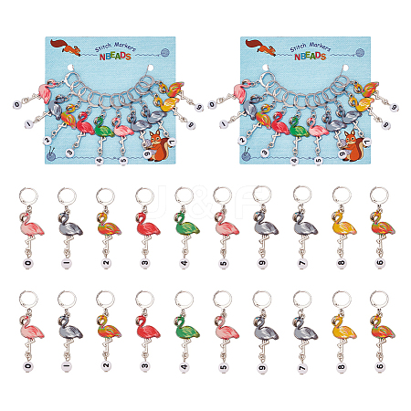 Alloy Enamel Pendant Locking Stitch Markers HJEW-AB00142-1