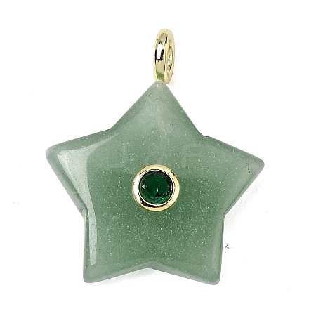 Natural Green Aventurine Pendants G-Z157-01G-05-1