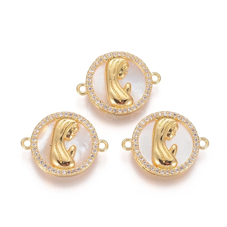 Brass Micro Pave Cubic Zirconia Links Connectors KK-I656-36G-1