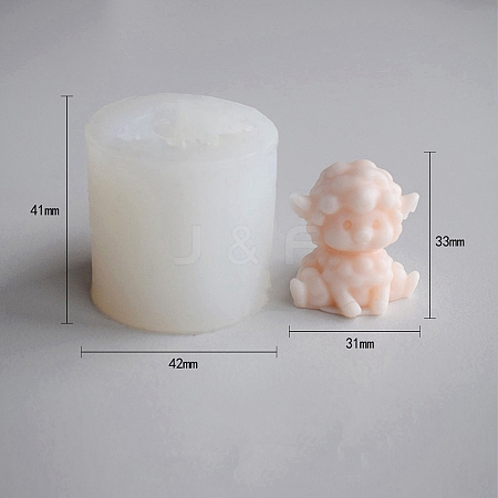 3D Lovely Cartoon Sheep Scented Candle Food Grade Silicone Molds PW-WG48882-04-1