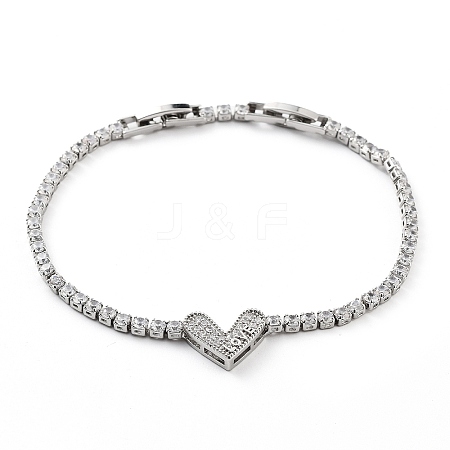 Platinum Brass Link Bracelet BJEW-C055-05I-P-1