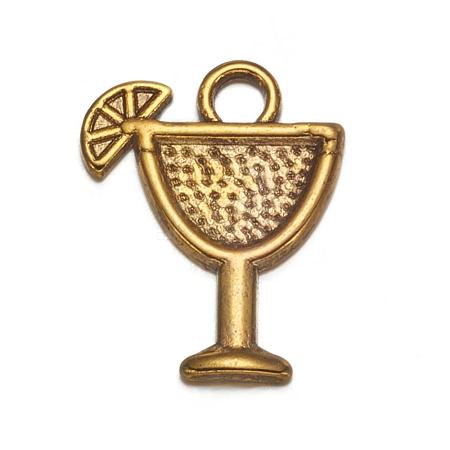 Tibetan Style Tropical drink Alloy Pendants X-TIBEB-A14275-AG-LF-1