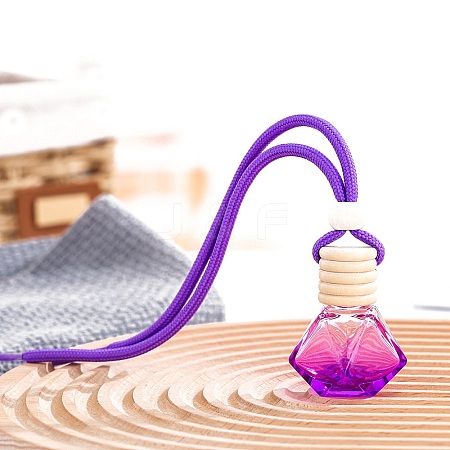 8ML Polygon Glass Perfume Bottles Air Freshener Diffuser Bottle Hanging Ornamen PW-WGF8FD9-02-1