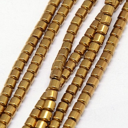 Electroplate Non-magnetic Synthetic Hematite Beads Strands X-G-J163-3x3mm-04-1