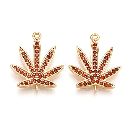 Brass Micro Pave Cubic Zirconia Pendants KK-N262-109B-G-1