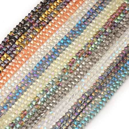 Electroplate Transparent Glass Beads Strands EGLA-L044-G-1