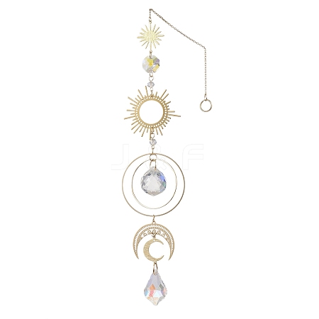 Stainless Steel Sun Moon Pendant Decorations HJEW-JM02040-1