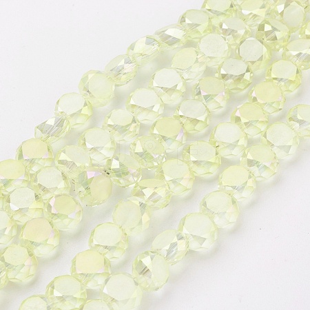 Electroplate Glass Beads Strands X-EGLA-F125-FR-B03-1