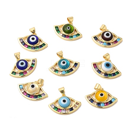 Handmade Evil Eye Lampwork Pendants LAMP-E034-01G-1