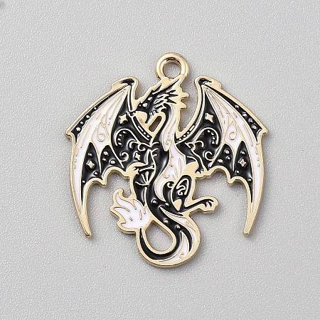Golden Plated Alloy Enamel Pendants ENAM-CJC0001-21G-02-1
