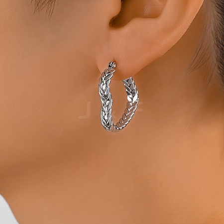 Stainless Steel Irregular Geometric Fashion Hoop Earrings for Women WL3823-2-1