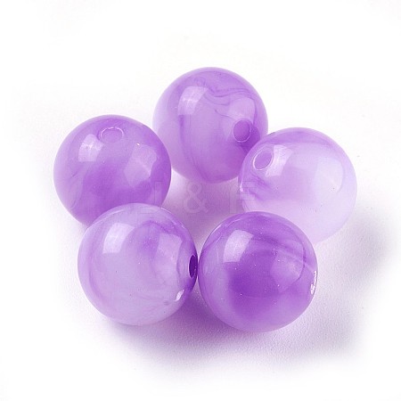 Acrylic Imitation Jade Beads LS-MACR-E025-25F-8mm-1