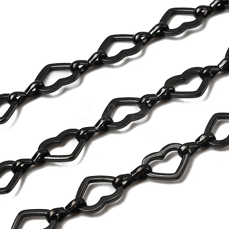 304 Stainless Steel Heart Link Chains CHS-S012-18B-1