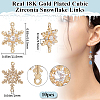 10Pcs Brass Micro Pave Clear Cubic Zirconia Connector Charms ZIRC-BBC0002-86B-2