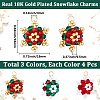 12Pcs 3 Styles Glass Seed Beaded Snowflake Pendants FIND-BBC0004-83-2