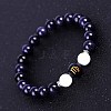 Virgo Round Synthetic Blue Goldstone & Natural Howlite Stretch Bracelets for Women Men EA3132-8-1