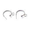 Non-Tarnish 304 Stainless Steel Half Hoop Earrings X-STAS-Z028-B01-P-1