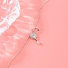 Skeleton Key and Heart Cubic Zirconia Necklace for Girl Women NJEW-BB44406-B-3