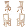   4Pcs 2 Style Natural Pine Wood Home Decorations DJEW-PH0001-09-1