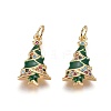 Brass Cubic Zirconia Pendants X-ZIRC-I028-02G-1