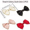 AHADEMAKER 8Pcs 4 Colors Polyester Bowknots Ornament Accessories AJEW-GA0005-45-2