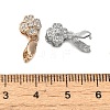 Rack Plating Brass Micro Pave Clear Cubic Zirconia Ice Pick Pinch Bails KK-K340-11-3