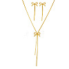 304 Stainless Steel Pendant Necklaces & Stud Earrings Sets for Women FS-WG7ECA2-01-1